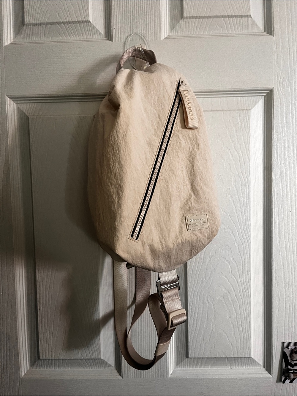 lululemon athletica Beige Sling Belt Bag with Diagonal Zip